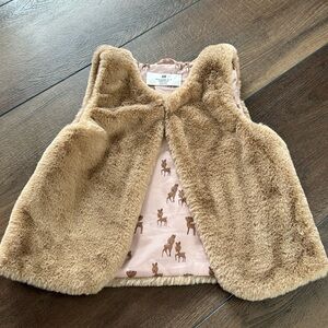H&M fur vest for girls size 6x-7